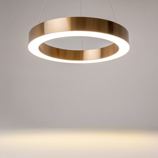 LAMPA WISZĄCA Saturno okrągła, mosiężna oprawa, źródło światła LED, nowoczesny glamour 40 cm, wyjątkowa