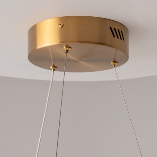 LAMPA WISZĄCA Saturno okrągła, mosiężna oprawa, źródło światła LED, nowoczesny glamour, designerska