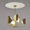 LAMPA WISZĄCA Tropic okrągła, oprawa w kolorze satynowego mosiądzu, metalowe elementy imitujące liście egzotycznych roślin, piękna LAMPA WISZĄCA Tropic okrągła, oprawa w kolorze satynowego mosiądzu, metalowe elementy imitujące liście egzotycznych roślin, piękna