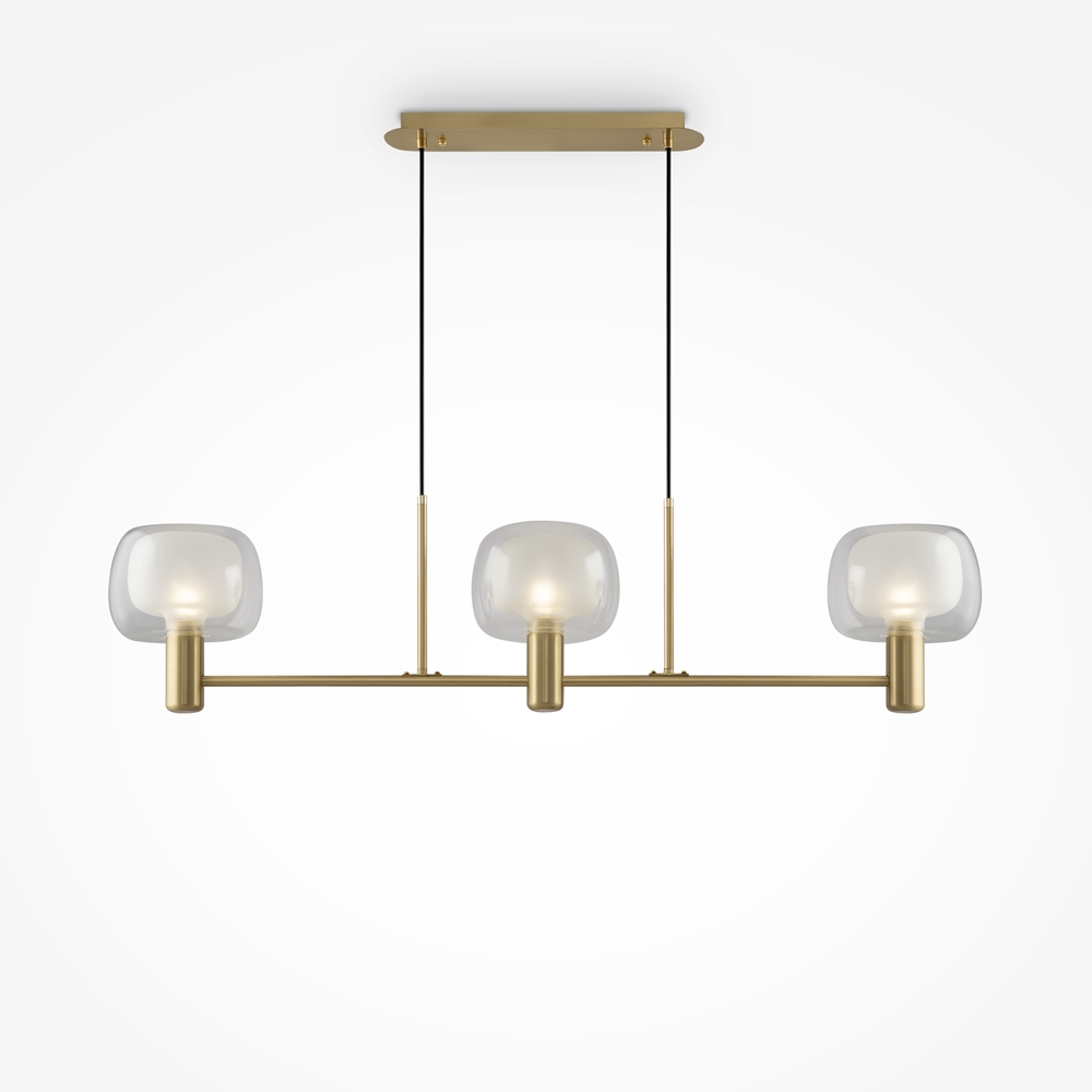 LAMPA WISZĄCA Vision złoty, aluminiowy stelaż, podwójny szklany klosz, matoeo-transparentny, włoski styl LAMPA WISZĄCA Vision złoty, aluminiowy stelaż, podwójny szklany klosz, matoeo-transparentny, włoski styl