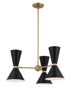 LAMPA WISZĄCA, czarna, nowoczesny design, ze złotymi elementami