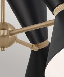 Alternative view of LAMPA WISZĄCA, czarna, nowoczesny design, ze złotymi elementami