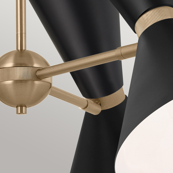 LAMPA WISZĄCA, czarna, nowoczesny design, ze złotymi elementami 2