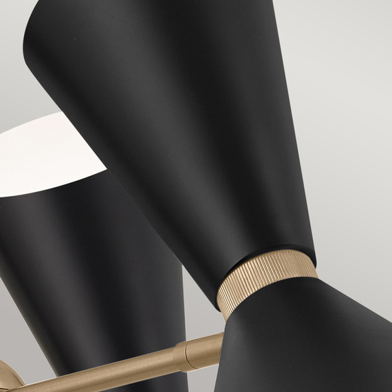 LAMPA WISZĄCA, czarna, nowoczesny design, ze złotymi elementami 3