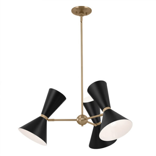 LAMPA WISZĄCA, czarna, nowoczesny design, ze złotymi elementami