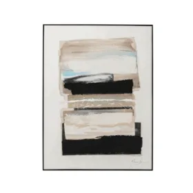 OBRAZ Lontano w beżowej kolorystyce z ręcznie malowanym, abstrakcyjnym wzorem, prostokątny, rama z drewna sosnowego