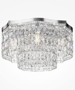 PLAFON LAMPA SUFITOWA Dune ze srebrną, metalową oprawą, klosz w formie kryształów o różnych kształtach 45 cm