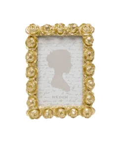 RAMKA NA ZDJĘCIE Rose Blossom złota rama złożona z kwiatów róży, nowoczesny glamour 10x15