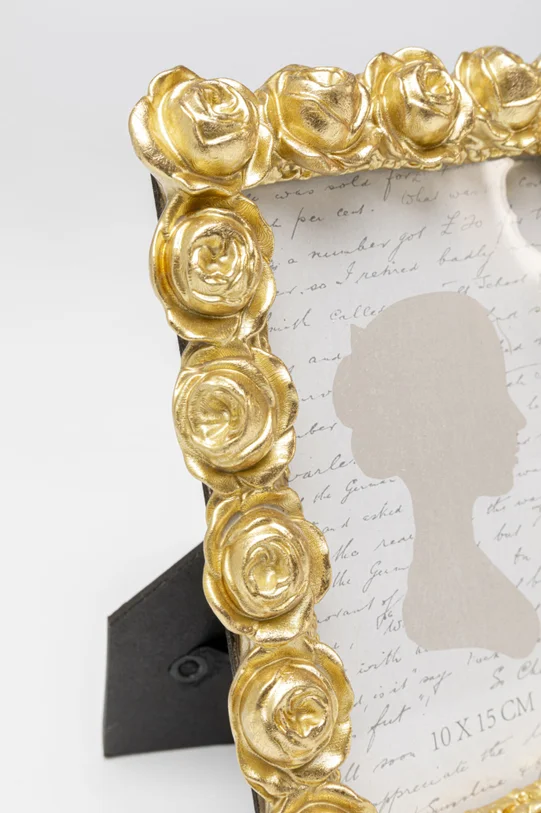 RAMKA NA ZDJĘCIE Rose Blossom złota rama złożona z kwiatów róży, nowoczesny glamour 10x15, premium RAMKA NA ZDJĘCIE Rose Blossom złota rama złożona z kwiatów róży, nowoczesny glamour 10x15, premium