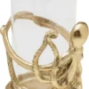 ŚWIECZNIK Octopus okrągły, złota podstawa w kształcie ośmiornicy, szklany transparentny klosz, nowoczesny styl, ekskluzywny ŚWIECZNIK Octopus okrągły, złota podstawa w kształcie ośmiornicy, szklany transparentny klosz, nowoczesny styl, ekskluzywny