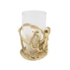 ŚWIECZNIK Octopus okrągły, złota podstawa w kształcie ośmiornicy, szklany transparentny klosz, nowoczesny styl ŚWIECZNIK Octopus okrągły, złota podstawa w kształcie ośmiornicy, szklany transparentny klosz, nowoczesny styl