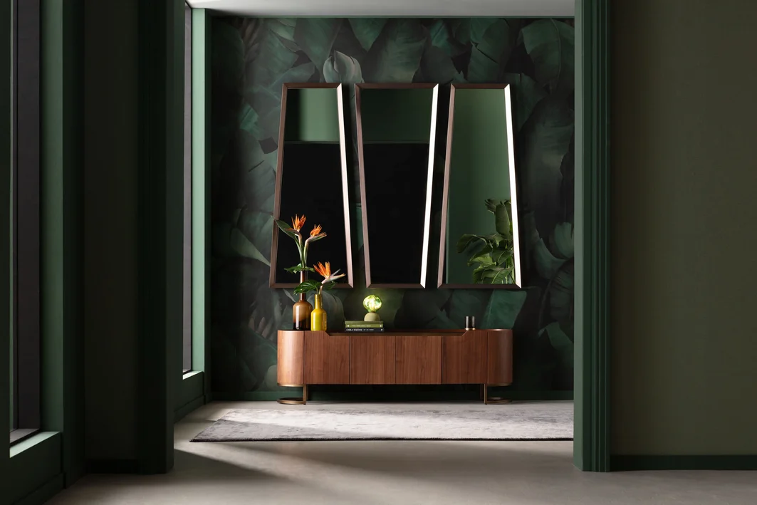 SZAFKA RTV Giorgio o zaokrąglonych bokach, brązowy kolor, szuflady i szafki, szklany blat, nowoczesny styl, piękna SZAFKA RTV Giorgio o zaokrąglonych bokach, brązowy kolor, szuflady i szafki, szklany blat, nowoczesny styl, piękna