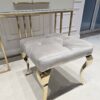 TABORET Lyon tapicerowany, pikowany, złote nogi, stal nierdzewna, glamour kaszmir 2