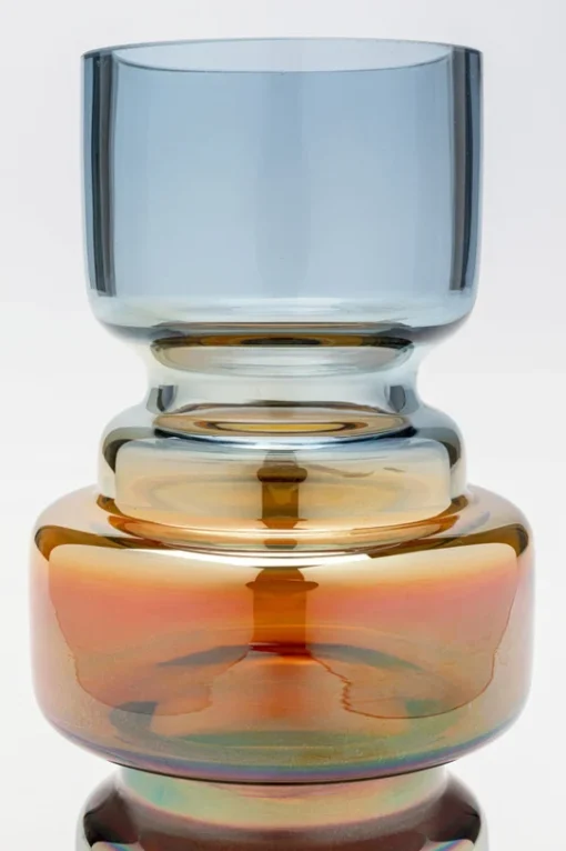 WAZON Blue Amber szklany, niebiesko-bursztynowy, nieregularny kształ, designerski styl, wyjątkowy