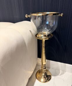 COOLER szklany ze złotymi, metalowymi detalami, wysoki, klasyczny styl