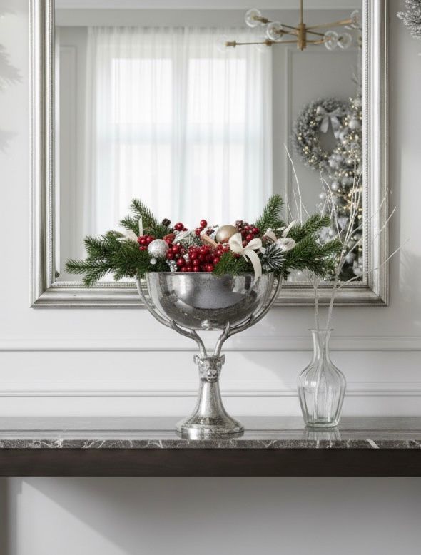 MISA, srebrna, w kształcie jelenia, duża, styl nowoczesny glamour MISA, srebrna, w kształcie jelenia, duża, styl nowoczesny glamour