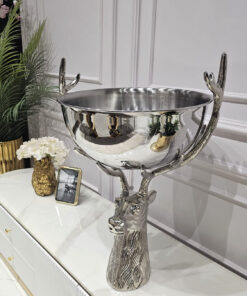 MISA, srebrna, w kształcie jelenia, duża, styl nowoczesny glamour, piękna