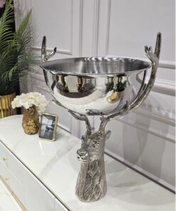 MISA, srebrna, w kształcie jelenia, duża, styl nowoczesny glamour, piękna