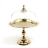 PATERA złota ze szklaną osłonką, na nóżce, klasyczna