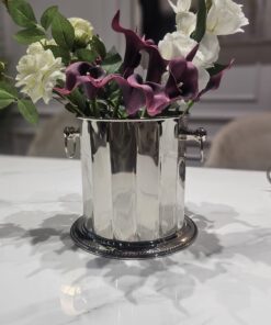 POJEMNIK NA LÓD, COOLER srebrny, metalowy, klasyczny styl