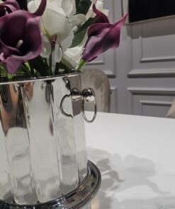 POJEMNIK NA LÓD, COOLER srebrny, metalowy, klasyczny styl, piękny