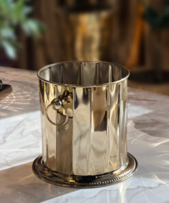 POJEMNIK NA LÓD, COOLER złoty, metalowy, klasyczny design