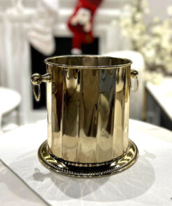 POJEMNIK NA LÓD/COOLER złoty, metalowy, klasyczny design