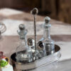 PRZYPRAWNIK z solniczką i pieprzniczką, zestaw pojemników na stół, srebrny, nowoczesny design