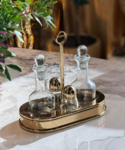 PRZYPRAWNIK zestaw pojemników na stół, złoty, nowoczesny design