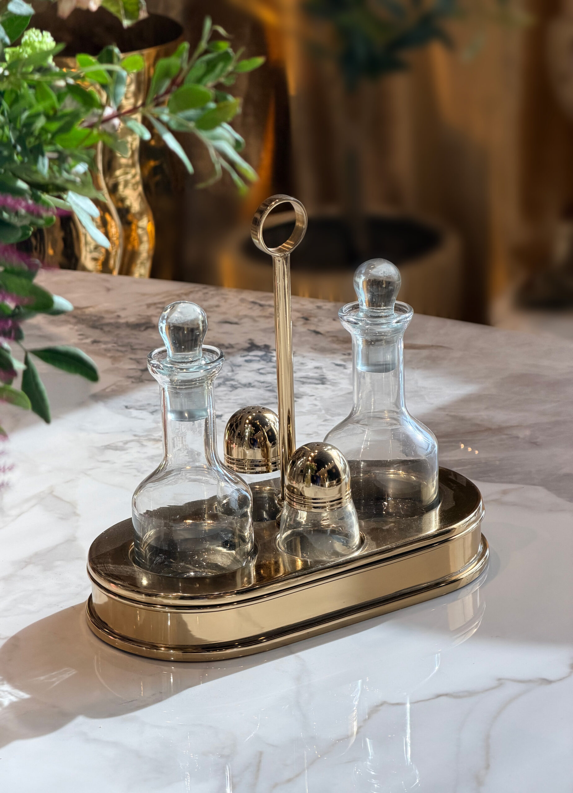 PRZYPRAWNIK zestaw pojemników na stół, złoty, nowoczesny design