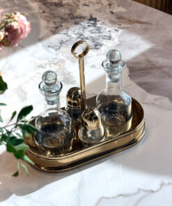 PRZYPRAWNIK zestaw pojemników na stół, złoty, nowoczesny design, piękny