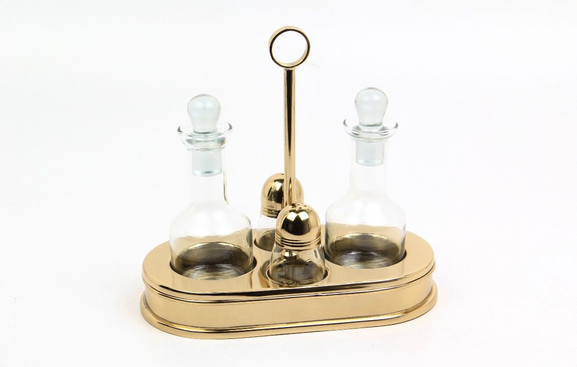 PRZYPRAWNIK, zestaw pojemników na stół, złoty, nowoczesny design