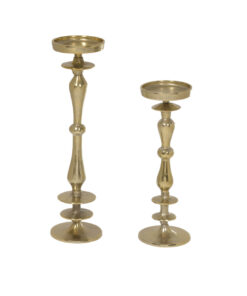 ŚWIECZNIK, złoty, aluminiowy, duży, klasyczny styl