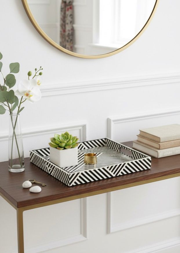 TACA, drewniana, oryginalny wzór, kwadratowa, nowoczesny styl