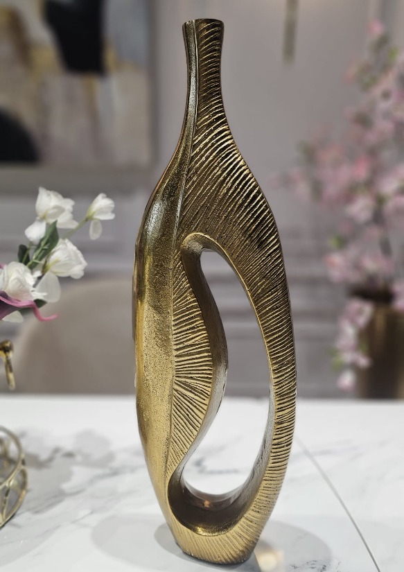WAZON, złoty, aluminiowy, nieregularny kształt, styl nowoczesny glamour