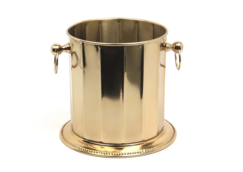 ZŁOTY POJEMNIK NA LÓD metalowy, klasyczny design