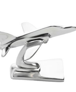 FIGURKA DEKORACYJNA srebrna, metalowa, wzór samolotu Hawk, prezent dla miłośnika lotnictwa, piękna