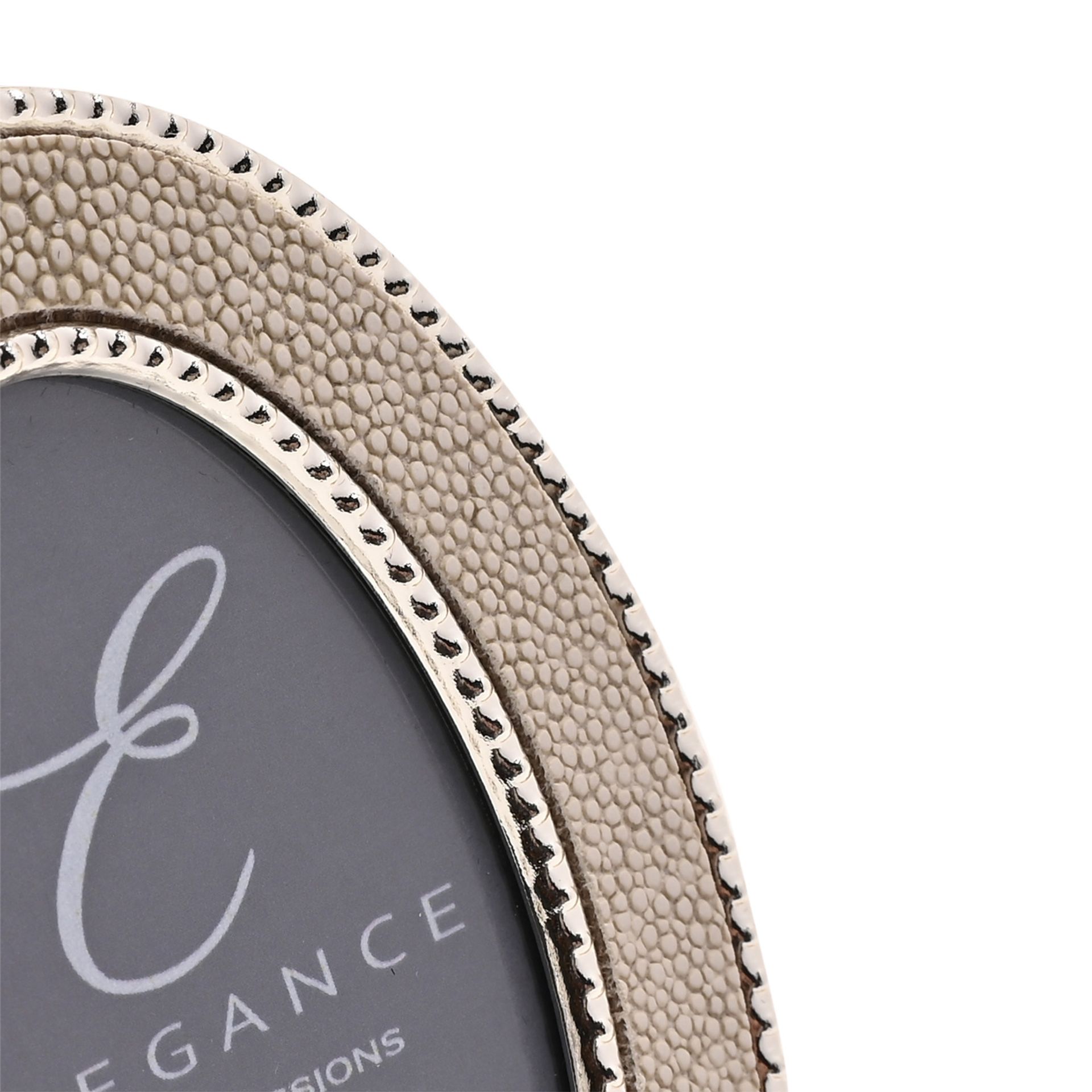 RAMKA NA ZDJĘCIE owalna, kremowa obwódka imitująca skórę, klasyczny styl, ekskluzywna RAMKA NA ZDJĘCIE owalna, kremowa obwódka imitująca skórę, klasyczny styl, ekskluzywna