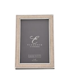 RAMKA NA ZDJĘCIE z kremową obwódką imitująca skórę, klasyczny design