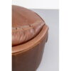 FOTEL OBROTOWY Music Hall okrągły, brązowy, z naturalnej skóry bydlęcej, eleganckie pikowania na oparciu, klasyczny styl, premium