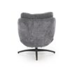FOTEL Pesto z podnóżkiem, obrotowy z funkcją kołyski, czarne nogi, popielata tapicerka, wygodny, nowoczesny styl, designerski