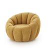 FOTEL WYPOCZYNKOWY Gaspar 2 musztardowy, kształt muszli, obłe kształty, nowoczesny styl