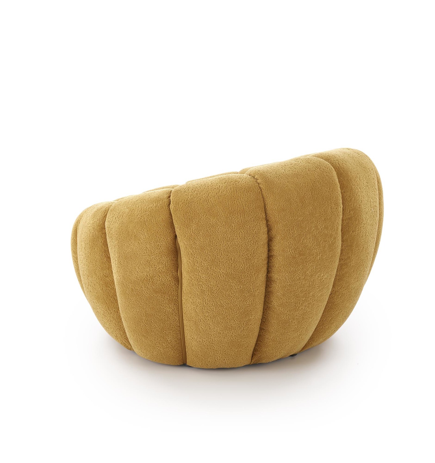 FOTEL WYPOCZYNKOWY Gaspar 2 musztardowy, kształt muszli, obłe kształty, nowoczesny styl, piękny