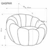 FOTEL WYPOCZYNKOWY Gaspar 2 musztardowy, kształt muszli, obłe kształty, nowoczesny styl, wymiary