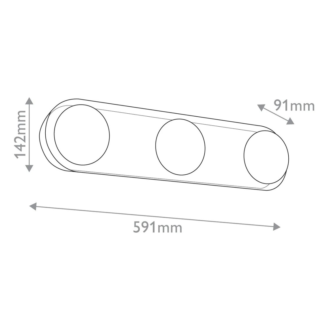 KINKIET Alonso z 3 źródłami światła, podłużny, mleczne klosze, centralny panel a alabastru, metalowa ramka w vintage mosiądzu, wymiary