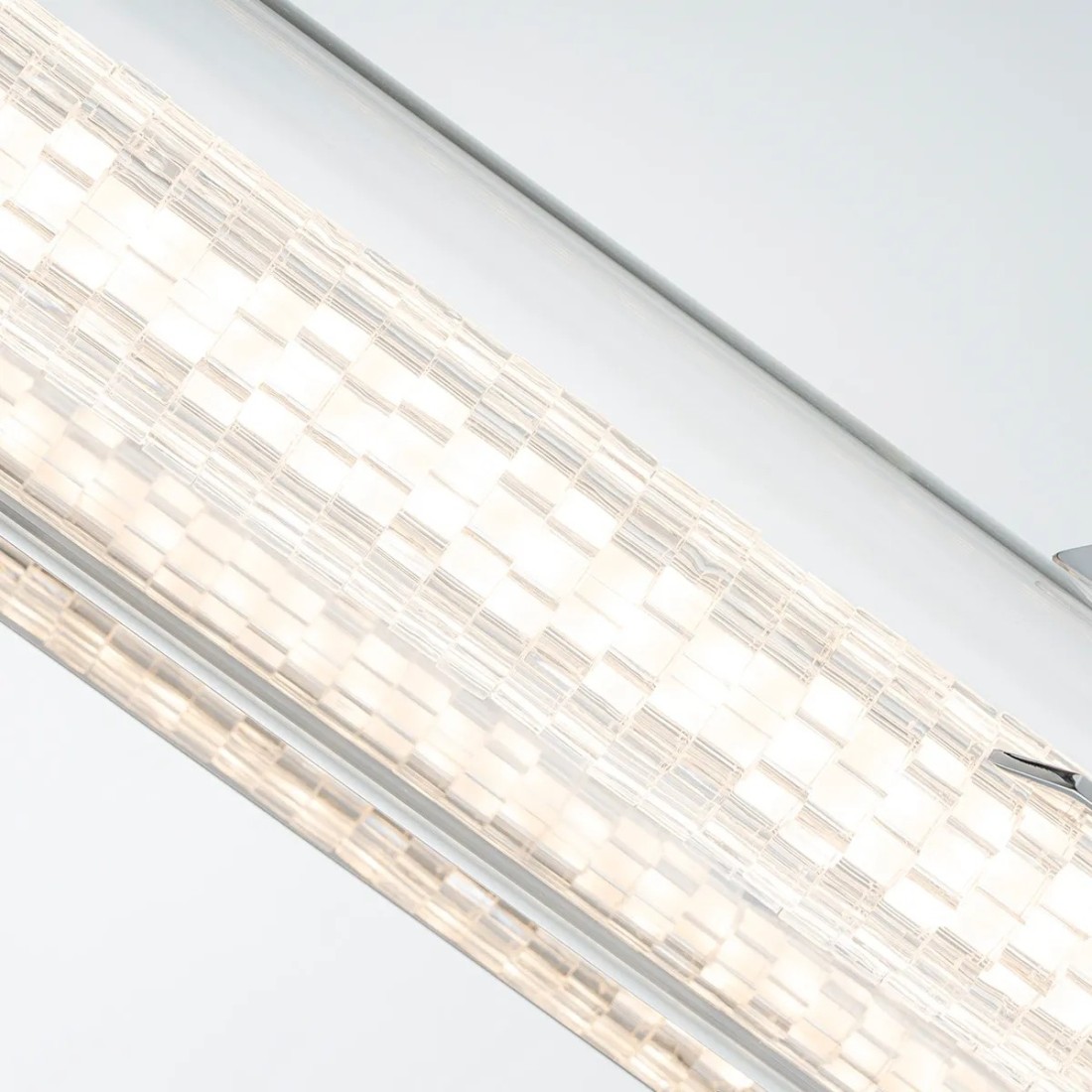 KINKIET Espada polerowany chrom, metalowe zakończenie w formie „płetwy ogonowej”, szklany centralny cylinder, klasyczny KINKIET Espada polerowany chrom, metalowe zakończenie w formie „płetwy ogonowej”, szklany centralny cylinder, klasyczny