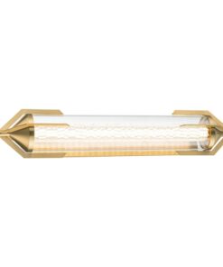 KINKIET Espada szczotkowane złoto, metalowe zakończenie w formie „płetwy ogonowej”, szklany centralny cylinder