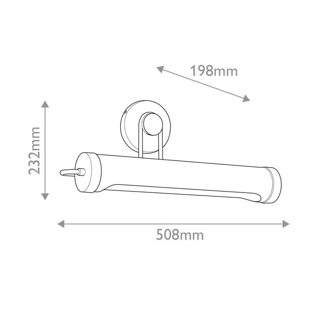 KINKIET Wynwood obrazówka, oprawa w kolorze miejskiego brązu, opalowe szkło, loftowy styl, wymiary