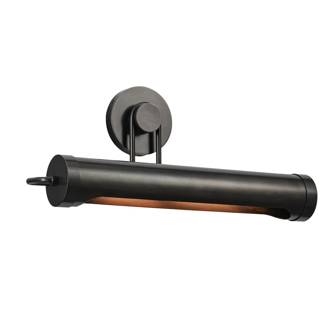 KINKIET Wynwood obrazówka, oprawa w kolorze miejskiego brązu, opalowe szkło, loftowy styl