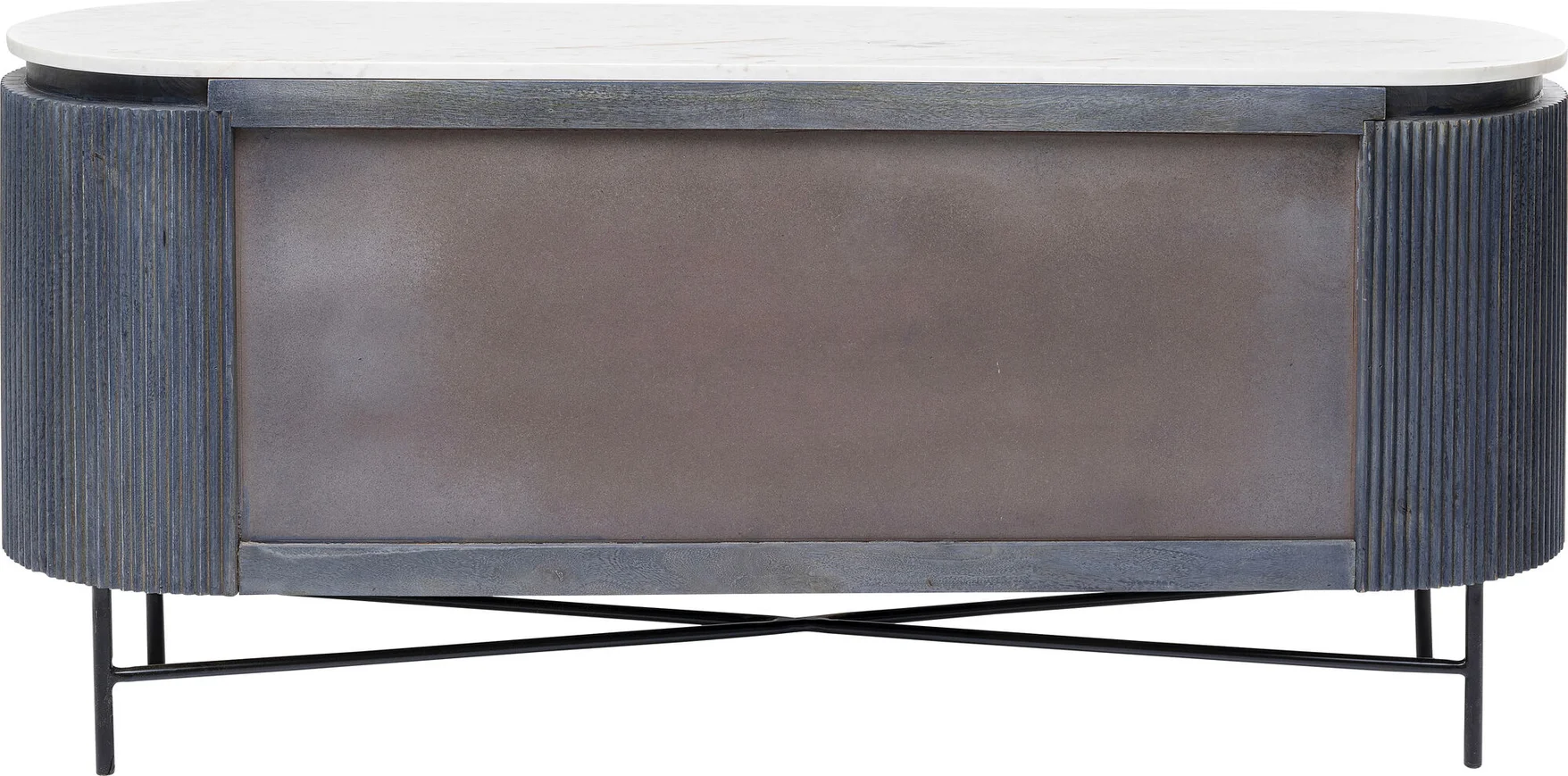 KOMODA Glenn podłużna, 2-drzwiowa, pojemne półki, a metalowych nogach z drewnianym, ryflowanym korpusem i biało-szarym marmurowym blatem, nowoczesna, najwyższa jakość KOMODA Glenn podłużna, 2-drzwiowa, pojemne półki, a metalowych nogach z drewnianym, ryflowanym korpusem i biało-szarym marmurowym blatem, nowoczesna, najwyższa jakość